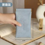 眼镜收纳袋抗压便携式墨镜自动闭合弹片收纳盒眼睛收纳包女绒布