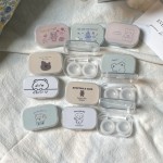 ins简约隐形眼镜盒子可爱卡通美瞳伴侣盒护理盒带镜子kj276简约盒