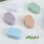 美瞳盒批发小巧隐形眼镜盒迷你纯色少女心护理盒伴侣盒双联收纳盒