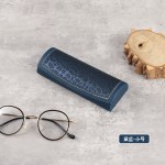 批发复古压花眼镜盒男高级pu皮便携耐压女磁吸扣近视眼睛收纳盒子