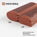 批发复古压花眼镜盒男高级pu皮便携耐压女磁吸扣近视眼睛收纳盒子