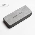 高级日系眼镜盒皮质花纹高质量墨镜盒收纳盒抗压便携字母近视镜盒