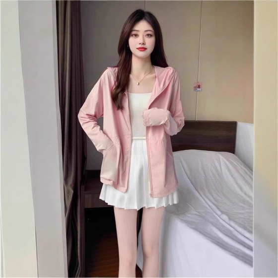 厂家直销2025新款冰丝紫色防晒衣女款宽松休闲防晒服开衫上衣外套