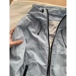 UPF50+月光蓝连帽防晒衣男女夏季薄款速干防水冲锋衣户外骑行外套
