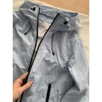 UPF50+月光蓝连帽防晒衣男女夏季薄款速干防水冲锋衣户外骑行外套