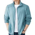 夏季超薄帅气防晒衣服男宽松透气外套男休闲立领夹克户外运动速干