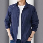 夏季超薄帅气防晒衣服男宽松透气外套男休闲立领夹克户外运动速干