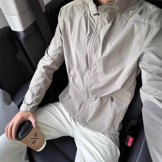 gtla美式立领防晒衣男夏季UPF50+轻薄登山服夹克速干骑行防晒外套