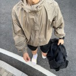 厂货直供 纯色轻薄户外露营防晒服连帽宽松防水防油防污冲锋衣男