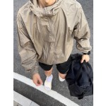 厂货直供 纯色轻薄户外露营防晒服连帽宽松防水防油防污冲锋衣男