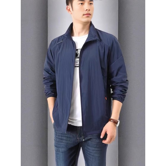 防晒衣男夏季薄服宽松透气外套休闲立领夹克户外运动速干轻量化