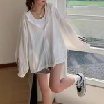 带帽防晒服女士夏天防紫外线透气防晒外套韩版洋气薄款开衫防晒衣