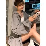 带帽防晒服女士夏天防紫外线透气防晒外套韩版洋气薄款开衫防晒衣