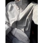浅灰色男士原纱防晒衣凉感冰丝美式运动外套立领透气轻薄款冲锋衣