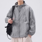 冰丝轻薄连帽防晒衣男士夏季户外骑行钩鱼夹克宽松透气防晒服外套