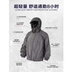 美式冰丝速干户外防晒衣男夏季新款设计感面罩连帽斜拉链透气外套