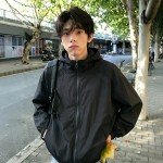 白色网眼速干防晒衣男夏季薄款连帽冲锋衣外套美式户外运动骑行服