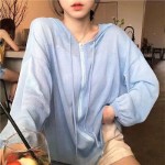 大码女装新款防晒衣韩版ins潮宽松连帽纯色外套女薄款透气开衫夏