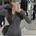 2024新款瑜伽上衣黑色修身防嗮衣女夏季防紫外线薄款透气冰丝外套