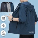 夏季冰丝夹克外套防晒衣男士薄防紫外线宽松透气钓鱼服皮肤衣男