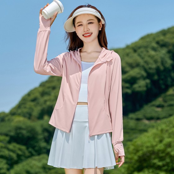轻薄冰丝防晒衣女2025新款夏季户外凉感透气修身防紫外线防晒服