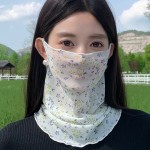 防晒面罩女夏季高弹丝巾遮全脸护颈脖子骑行挂耳头巾口罩冰丝围脖