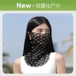 防晒面罩女夏季高弹丝巾遮全脸护颈脖子骑行挂耳头巾口罩冰丝围脖