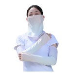 防护面罩透气孔面纱护颈围脖夏季男女运动遮阳护手臂冰丝防晒袖套