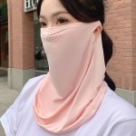 透气孔防晒面罩女夏季透气冰丝遮脸面纱骑行遮阳防紫外线挂耳面巾