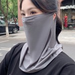 透气孔防晒面罩女夏季透气冰丝遮脸面纱骑行遮阳防紫外线挂耳面巾