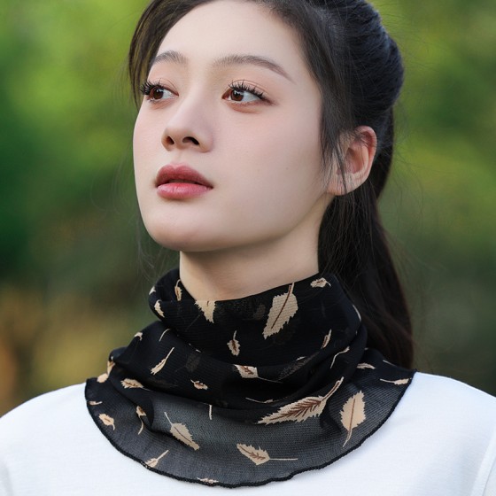 夏季必备遮阳面纱女遮脸透气围巾护脸护颈冰丝防晒面罩薄挂耳头巾