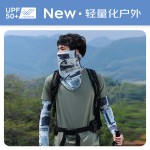 夏季冰丝防晒面罩男款防紫外线遮阳护颈全脸面纱户外骑行薄款头巾