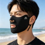 夏季冰丝防晒防紫外线可调节口罩跑步运动漏口鼻骑行透气面罩