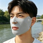 夏季冰丝防晒防紫外线可调节口罩跑步运动漏口鼻骑行透气面罩
