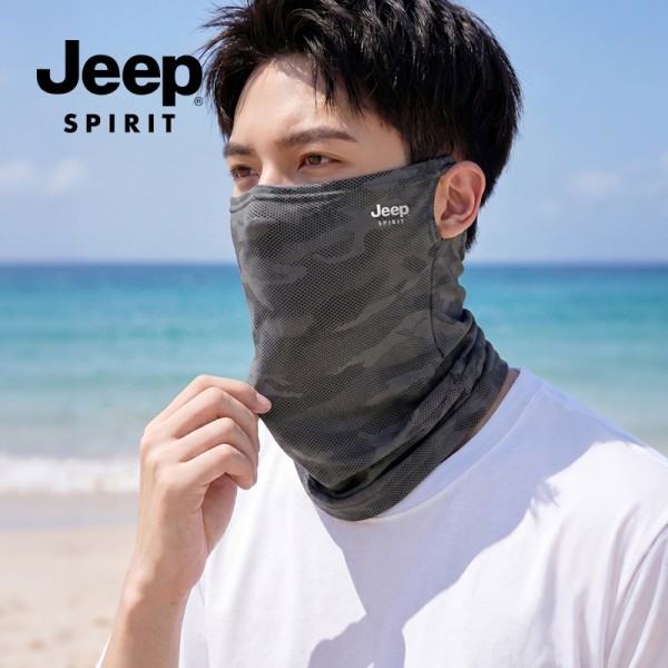 JEEP SPIRIT防晒面罩男夏季骑行面巾钓鱼脸罩挂耳防晒口罩0006