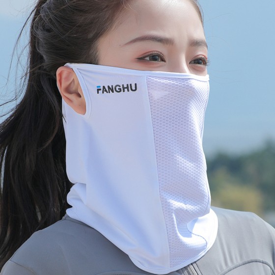 防晒面纱女夏季全脸遮阳护颈脖子冰丝围脖运动挂耳头巾骑行面罩男