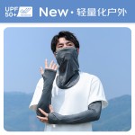 防晒面罩男款遮阳全脸骑行钓鱼自行车面巾脖子护颈围脖套冰丝面纱
