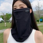 夏季防晒面罩挂耳面纱女骑行面巾护颈围脖套户外开车神器冰丝头巾