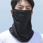夏季防晒面罩挂耳面纱女骑行面巾护颈围脖套户外开车神器冰丝头巾