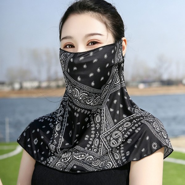 加宽加大冰丝防晒面罩面纱遮脸全脸口罩夏季女士开车男士护颈脖子