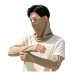 防晒面罩冰袖男女套装夏季户外骑行护颈围脖透气全脸口罩遮阳面纱