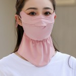 冰丝防晒面罩女夏护颈新款透气超轻薄时尚可水洗超薄遮阳露鼻护脸