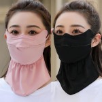 冰丝防晒面罩女夏护颈新款透气超轻薄时尚可水洗超薄遮阳露鼻护脸