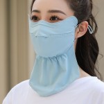 冰丝防晒面罩女夏护颈新款透气超轻薄时尚可水洗超薄遮阳露鼻护脸