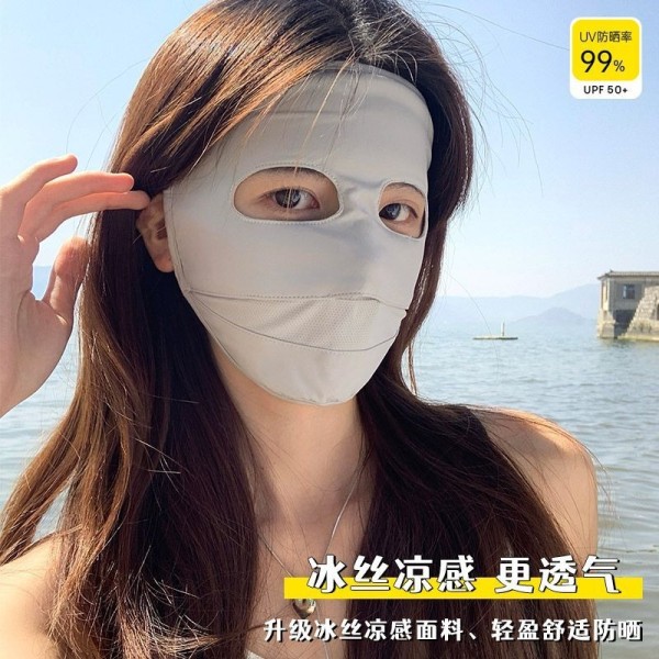 熊猫款全脸防晒面罩女夏防紫外线3d立体防蹭妆口罩薄款冰丝脸基尼
