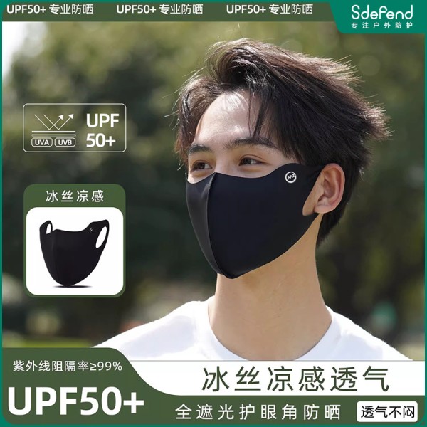 成人男士户外防晒无痕护眼角冰丝防晒口罩透气全脸遮阳防紫外线