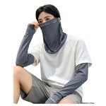 UPF50+冰丝防晒面罩男女新款二件套夏季骑行运动防紫外线冰袖套装