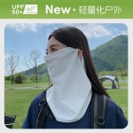 冰丝骑行防晒面罩女新款户外登山遮全脸护颈披肩面纱冰袖防晒套装