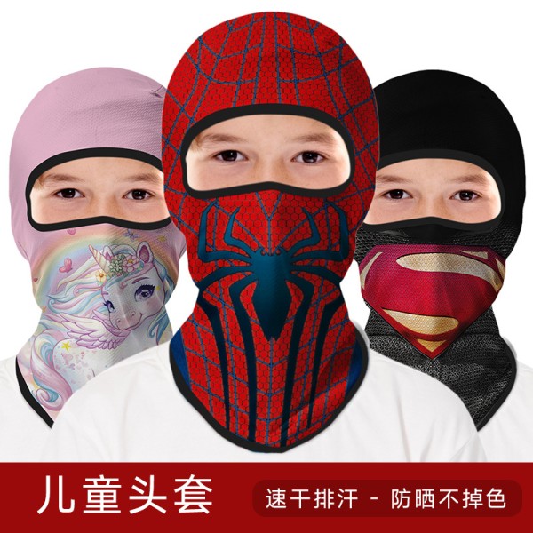夏季户外自行车儿童骑行面罩登山露营沙滩防晒面巾表演搞怪头套