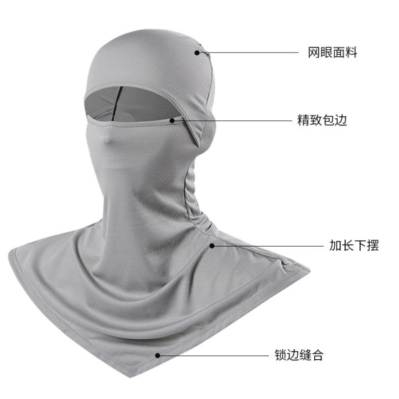 亚马逊透气钓鱼防晒头套男女通用户外护脸速干防尘骑行面罩冰感